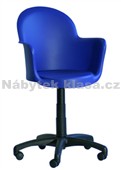 GOGO TWIST - Plastová židle, barva modrá, broskev, pistácie, kolečka pogumovaná, kříž plast